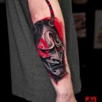 Masques / Dragons — tatouage par Kuto, tatoueur Paris / Levallois (Japonais)